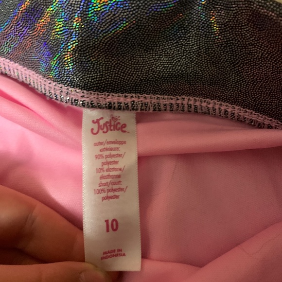 EUC girls JUSTICE shiny skirt built in shorts, 10 - Picture 2 of 2